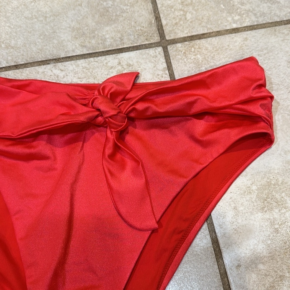 NEW! Victoria’s Secret Shiny Knotted High Rise Bikini Bottoms M - Picture 4 of 6